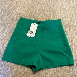 Green High Waisted Shorts